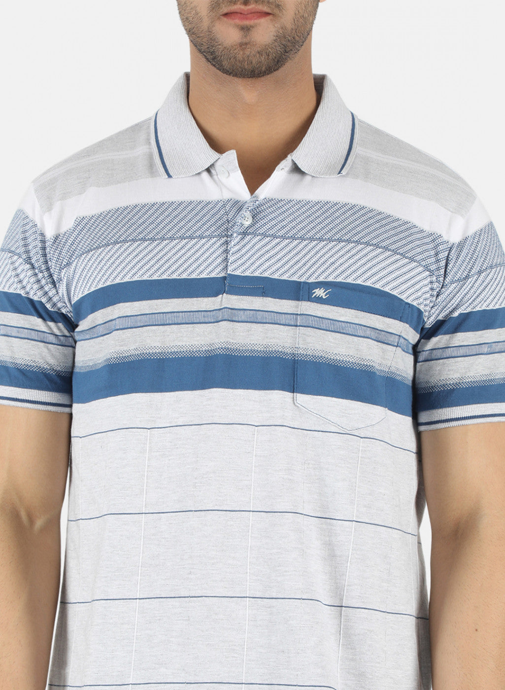 Men Blue Stripe T-Shirt