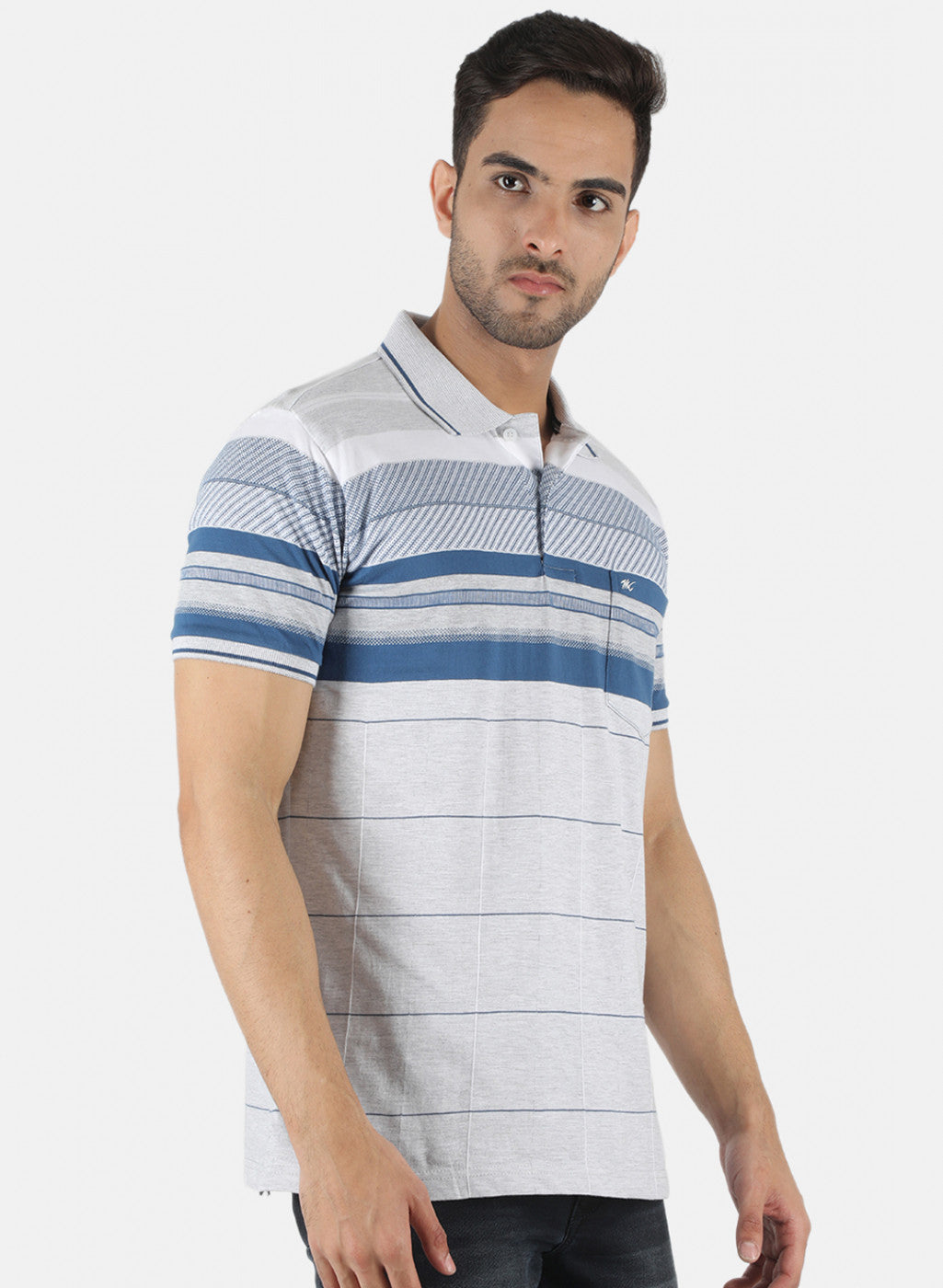 Men Blue Stripe T-Shirt