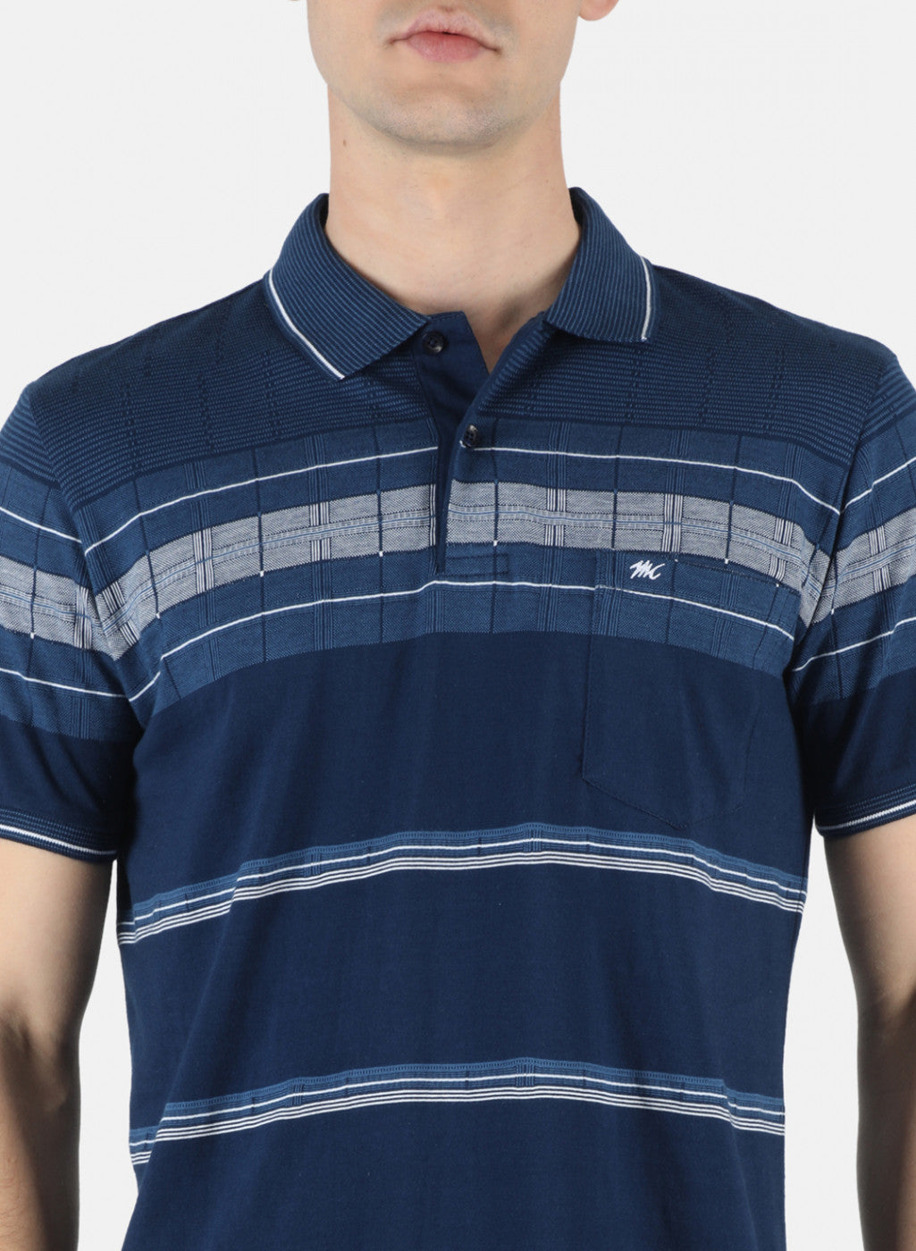 Men Blue Stripe T-Shirt