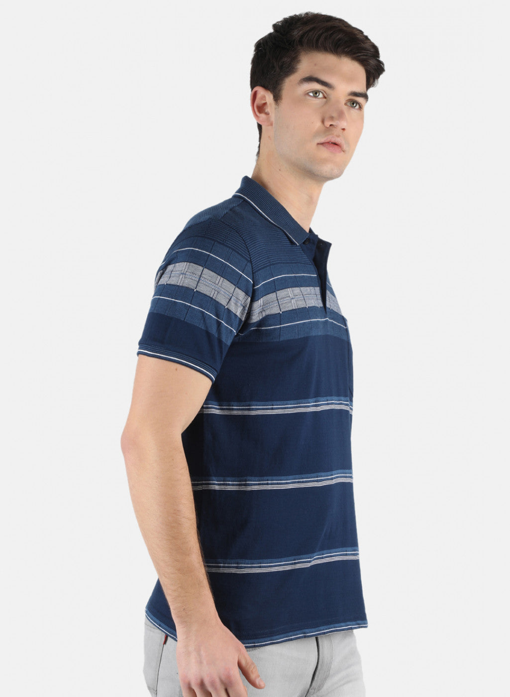 Men Blue Stripe T-Shirt