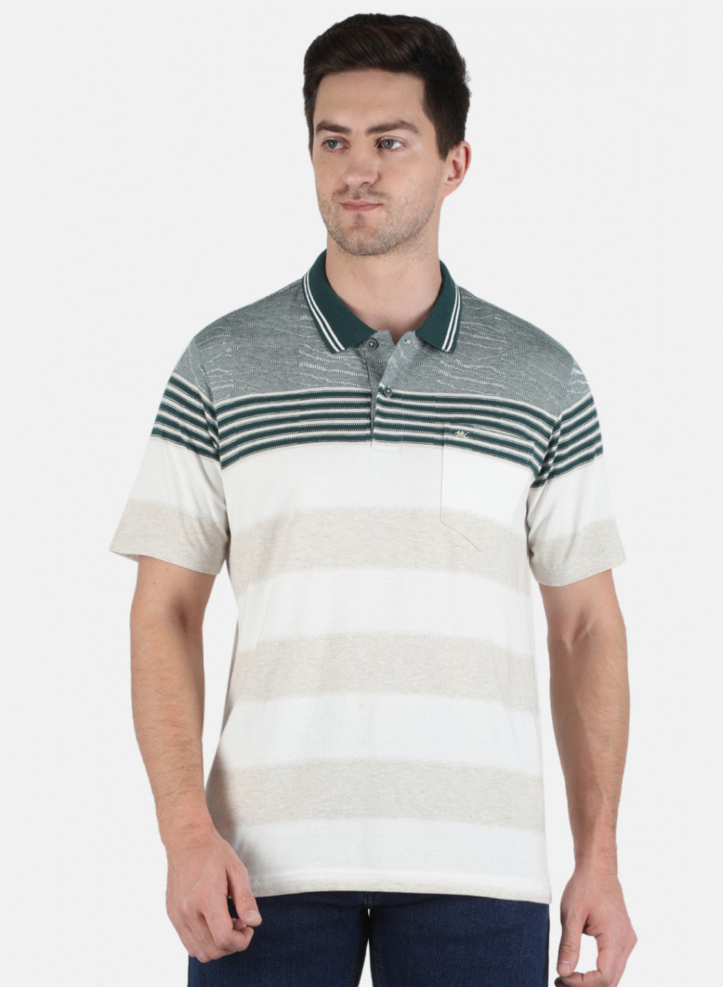 Men Grey Stripe T-Shirt