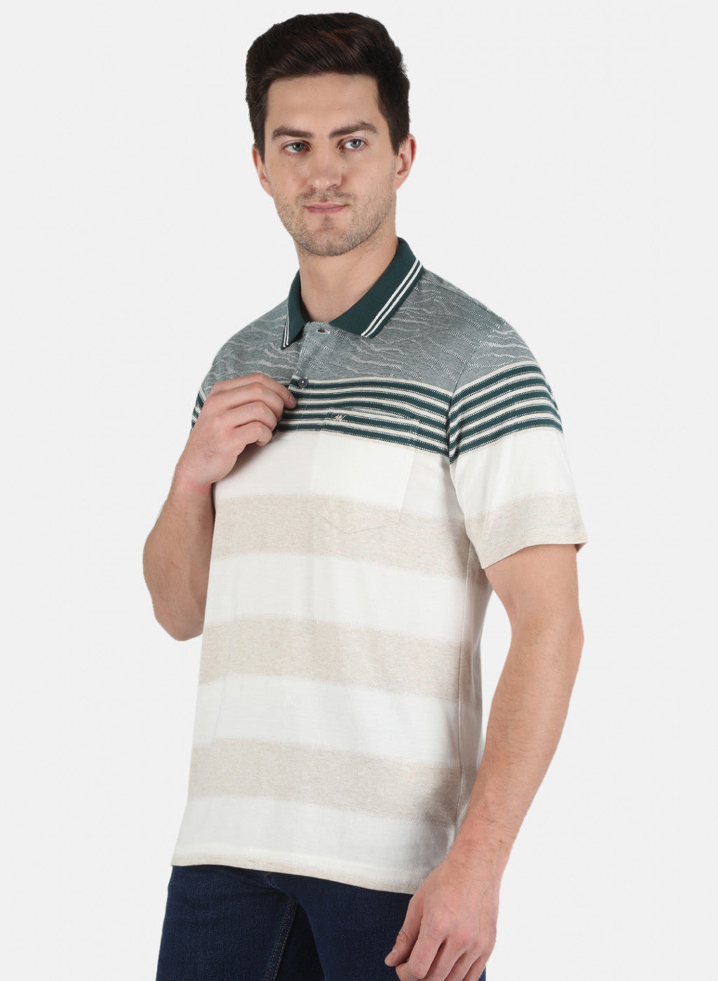 Men Grey Stripe T-Shirt