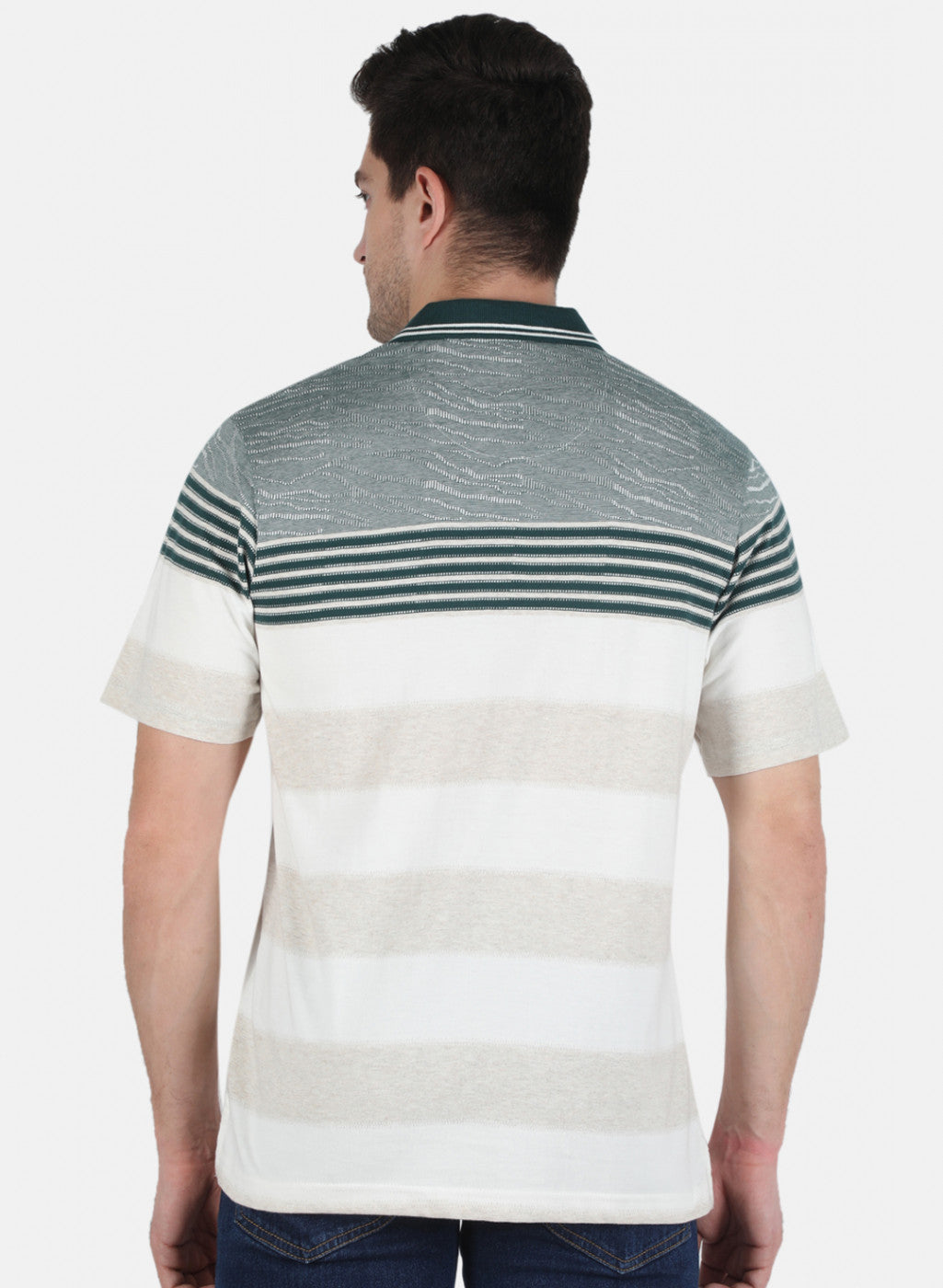 Men Grey Stripe T-Shirt