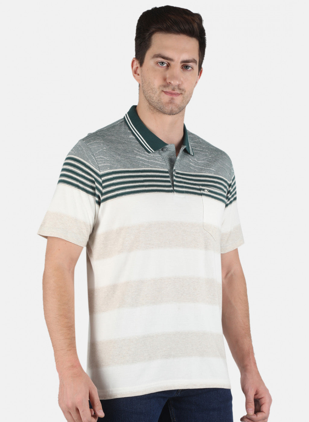 Men Grey Stripe T-Shirt