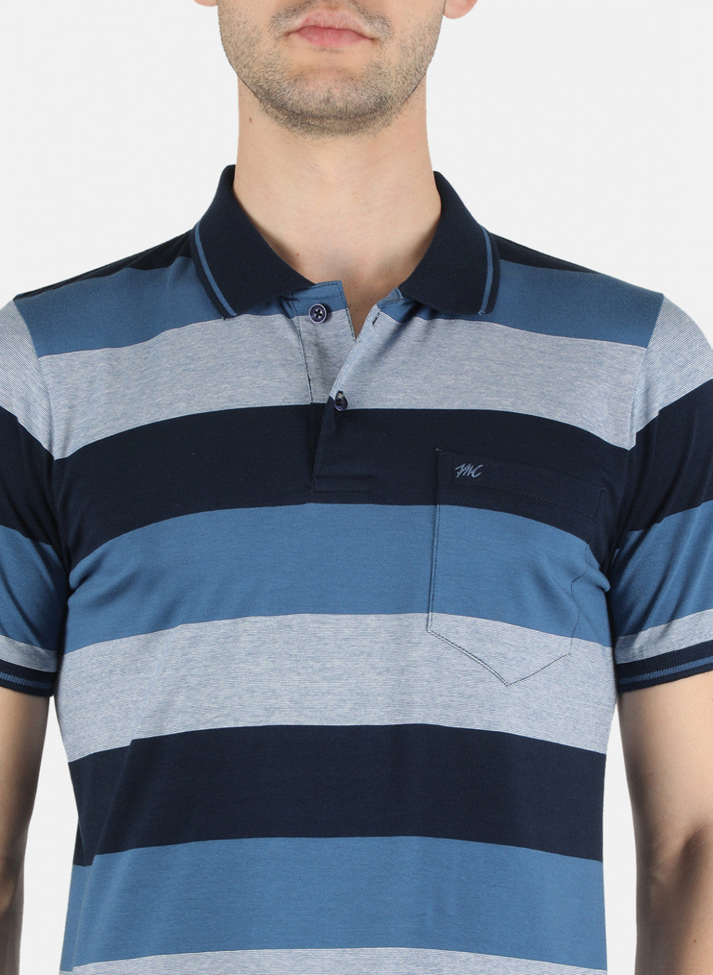 Men Blue Stripe T-Shirt