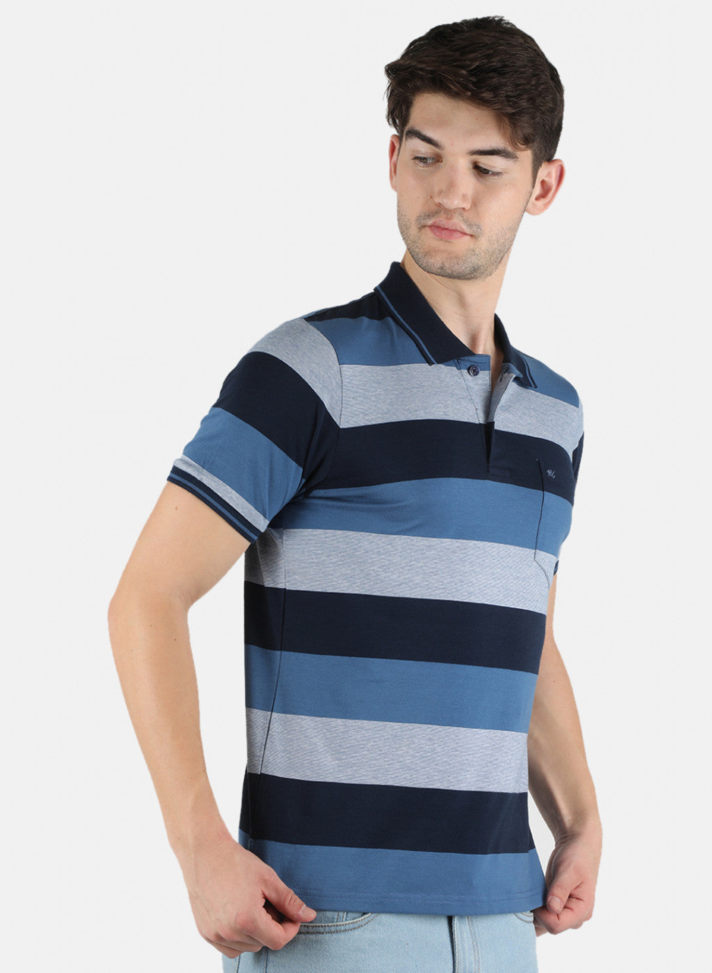 Men Blue Stripe T-Shirt