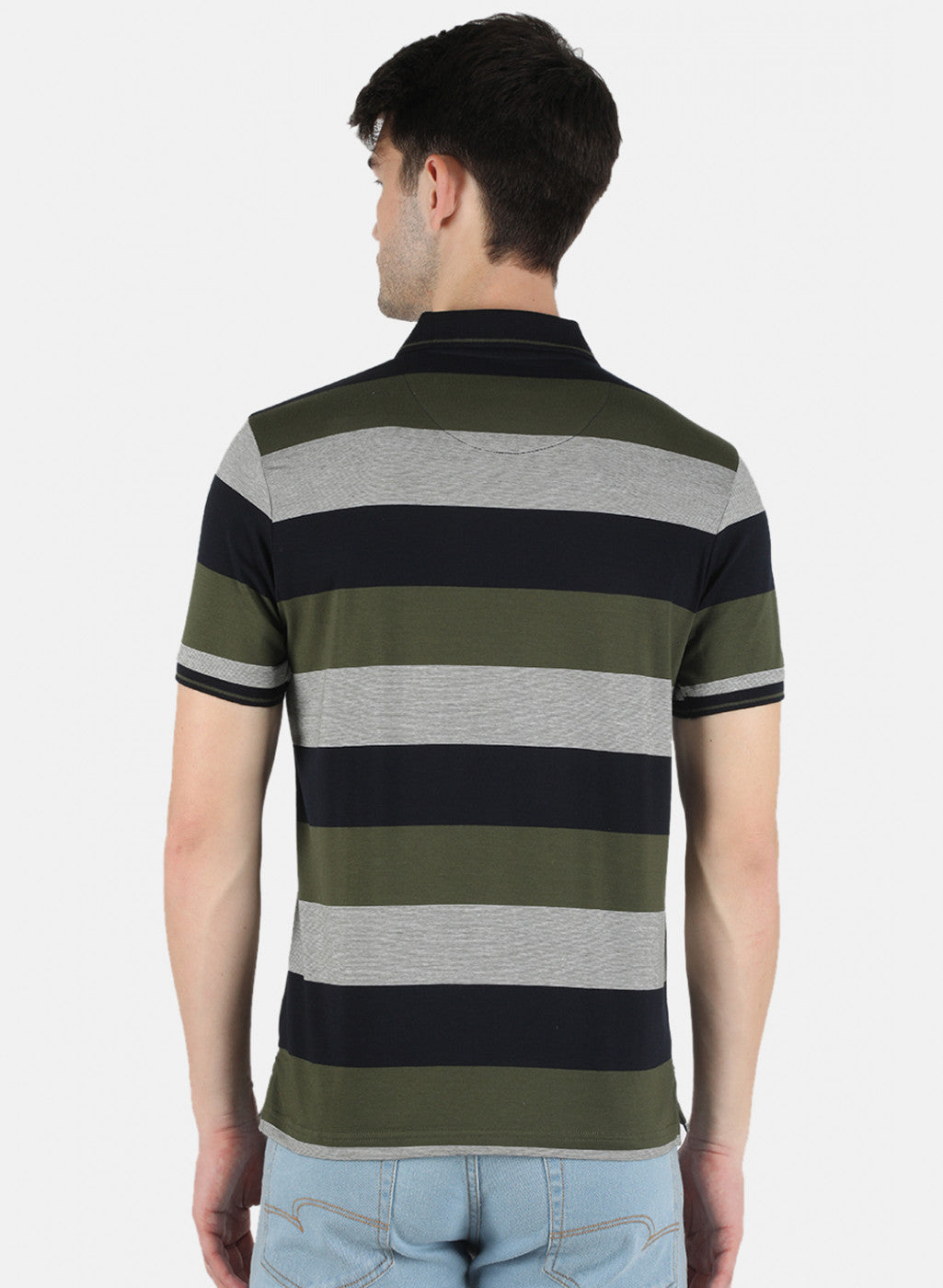 Men Olive Stripe T-Shirt