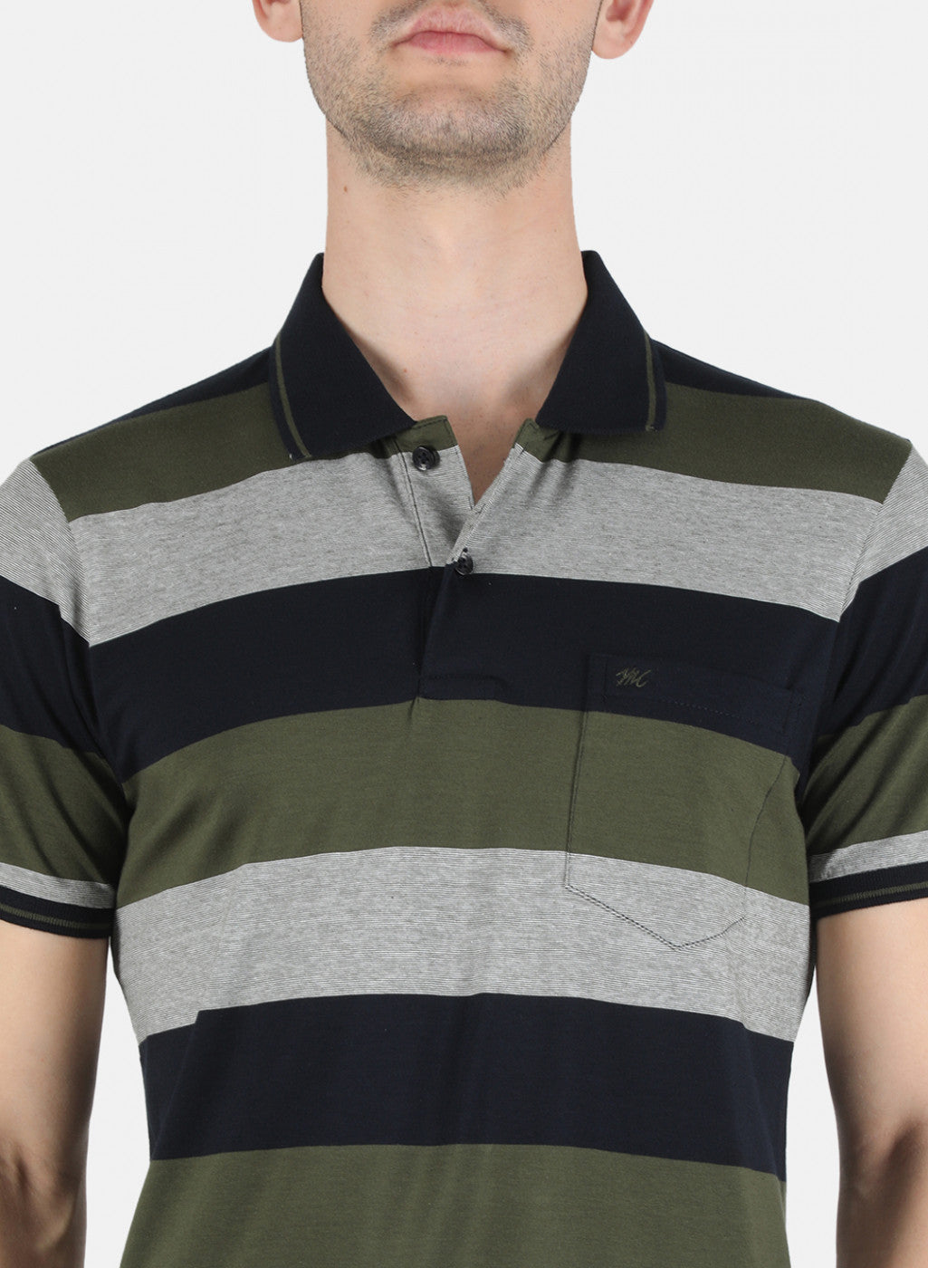 Men Olive Stripe T-Shirt