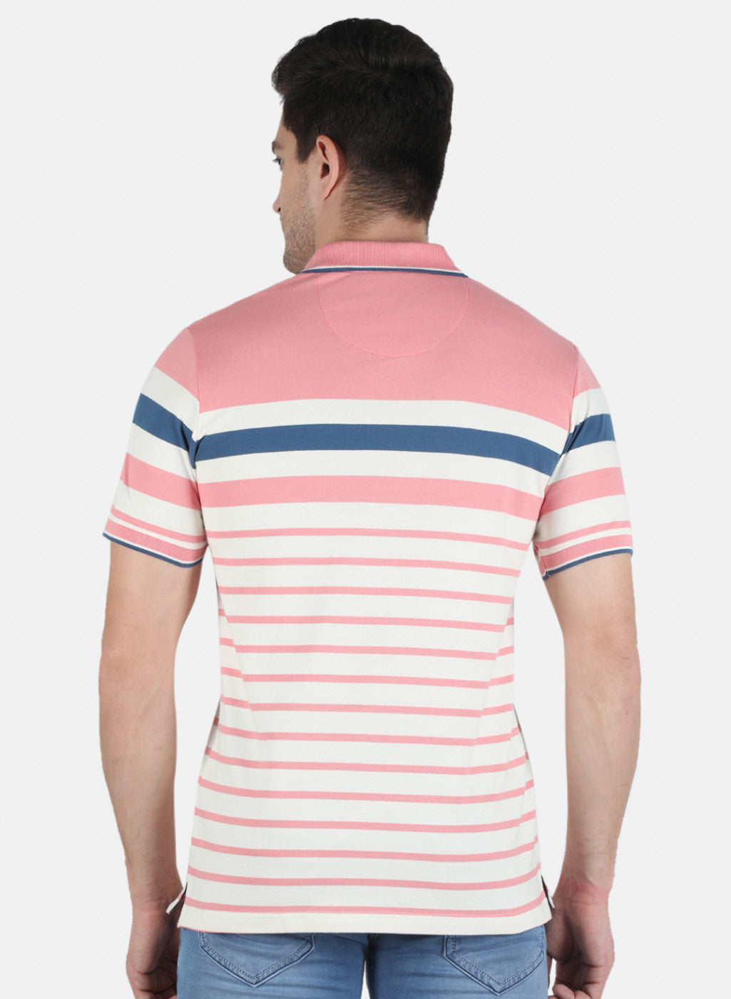 Men Pink Stripe T-Shirt