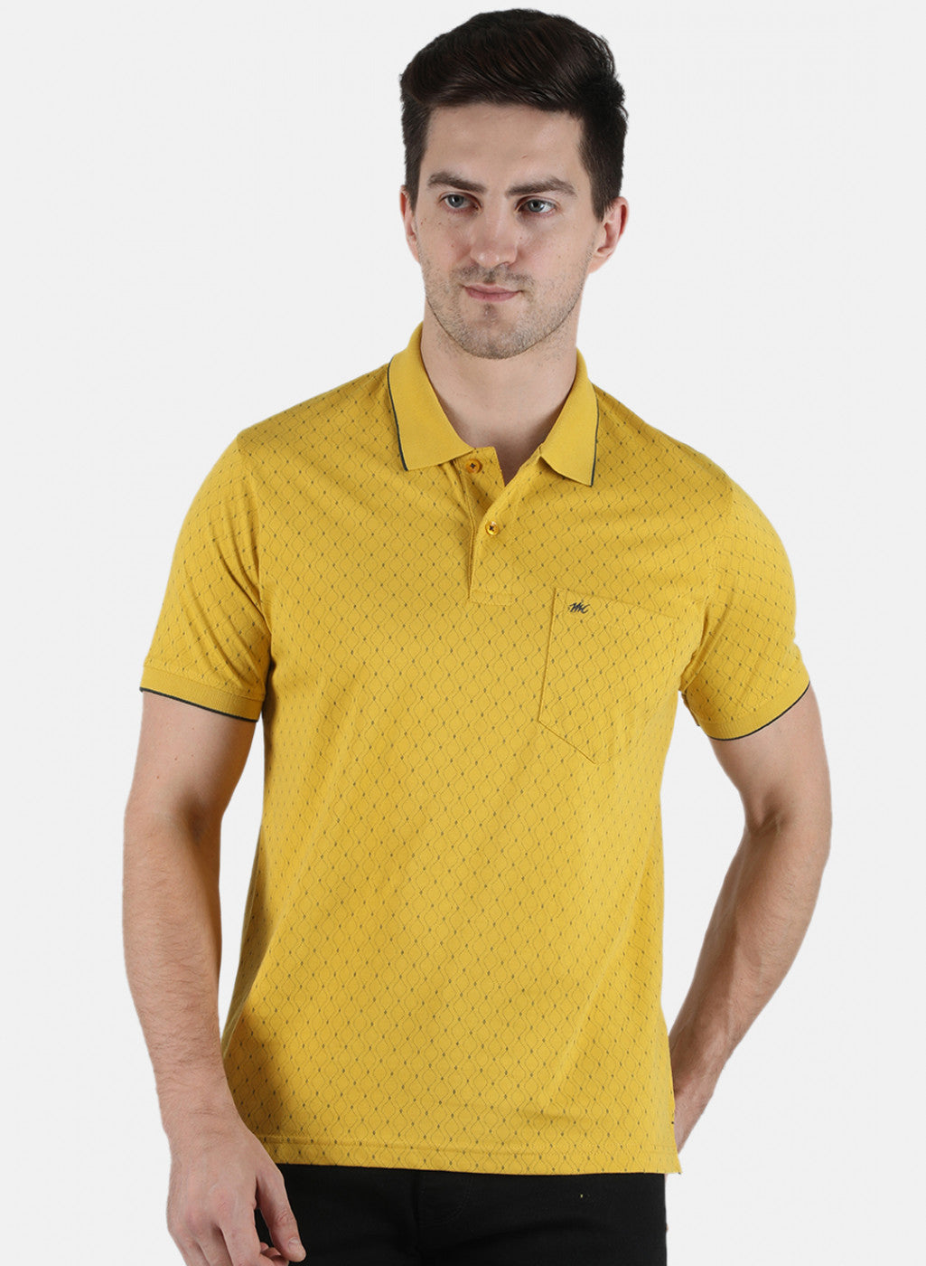 Men Mustard Printed T-Shirt