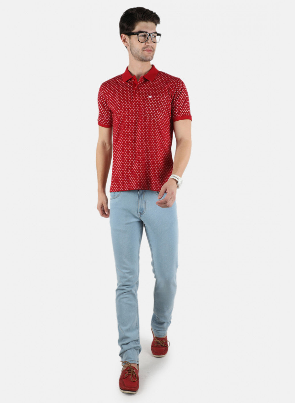 Men Red Printed T-Shirt