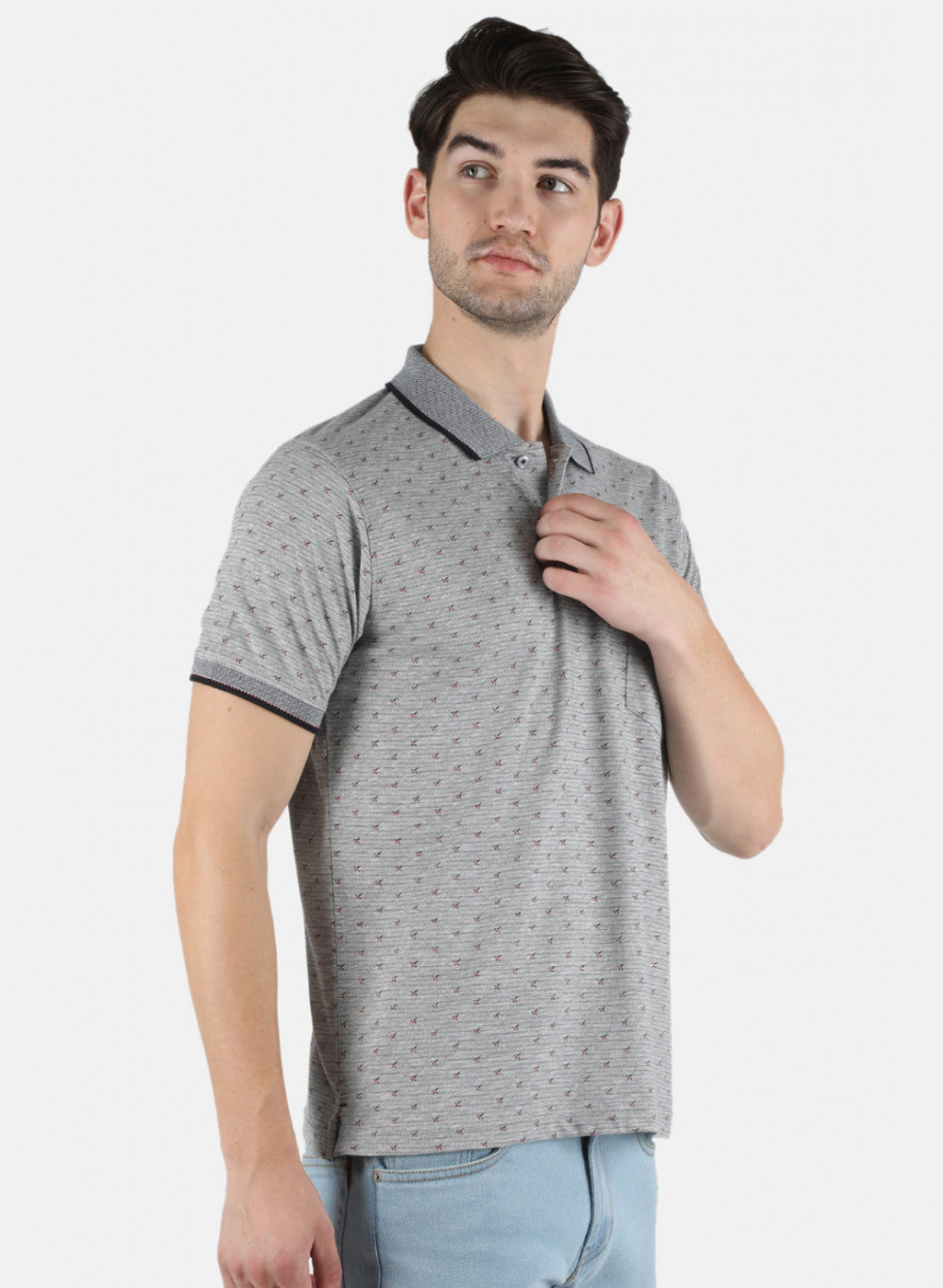 Men Grey Printed T-Shirt