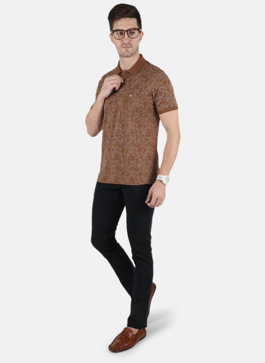 Men Brown Printed T-Shirt