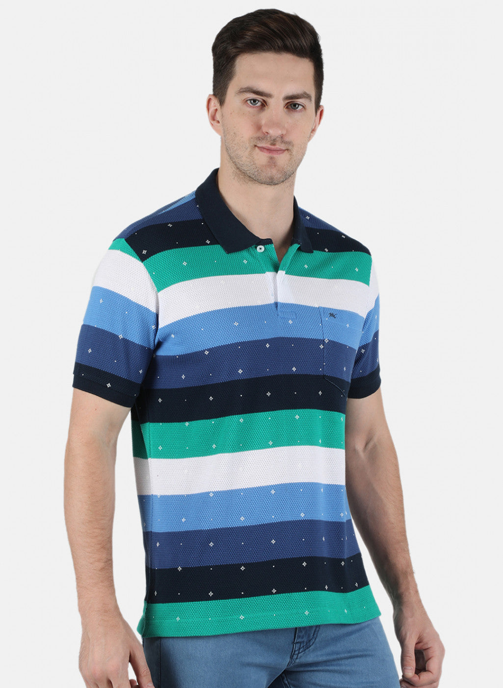 Men Blue Stripe T-Shirt