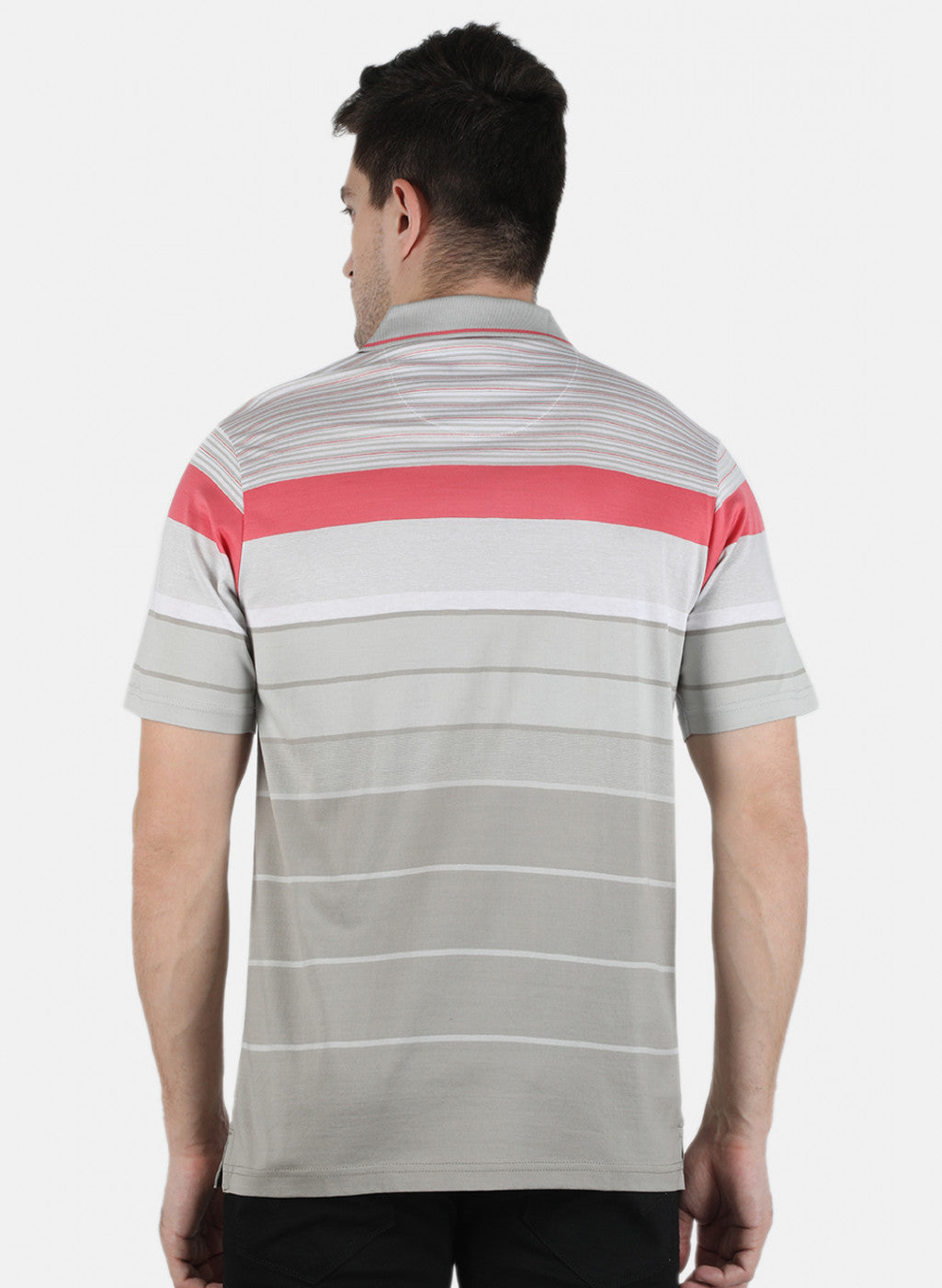 Men Grey Stripe T-Shirt