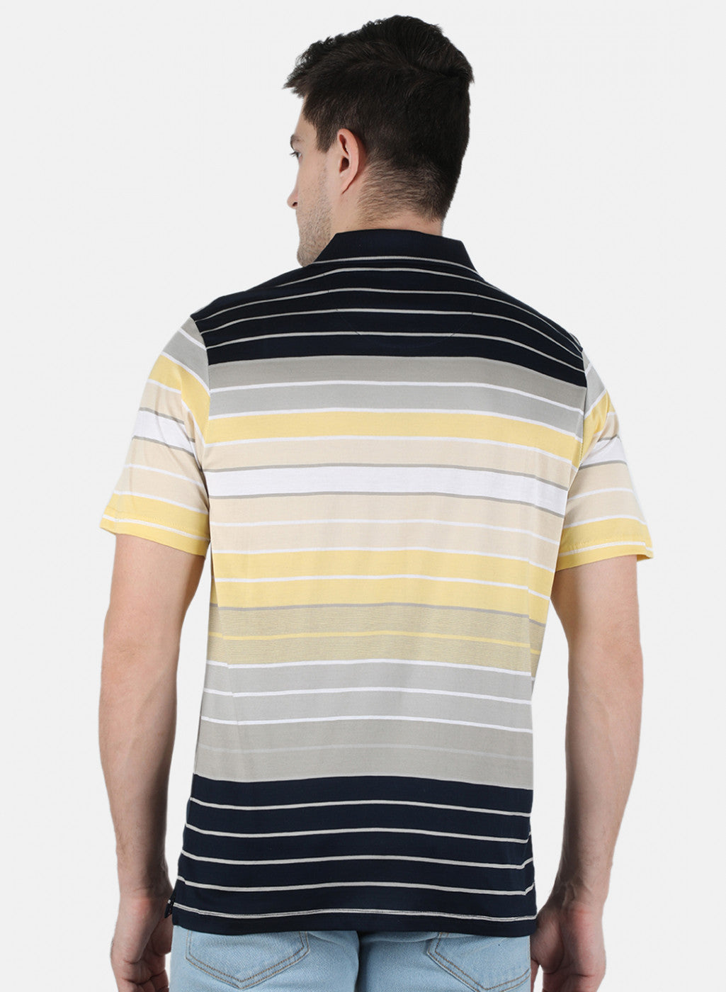 Men NAvy Blue Stripe T-Shirt