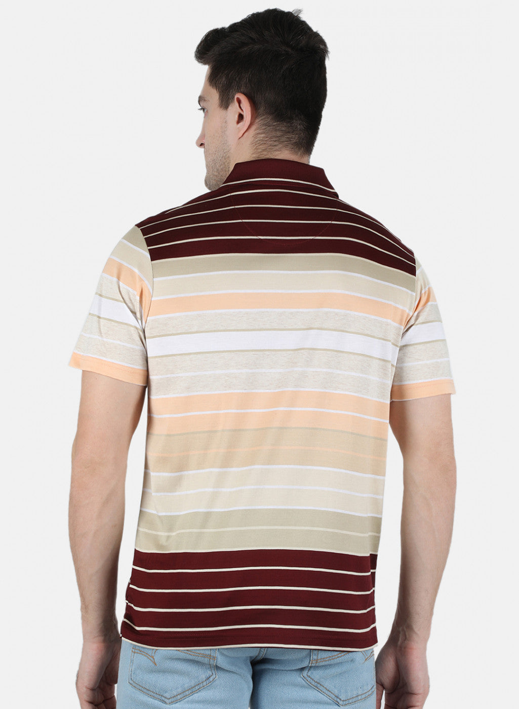 Men Maroon Stripe T-Shirt