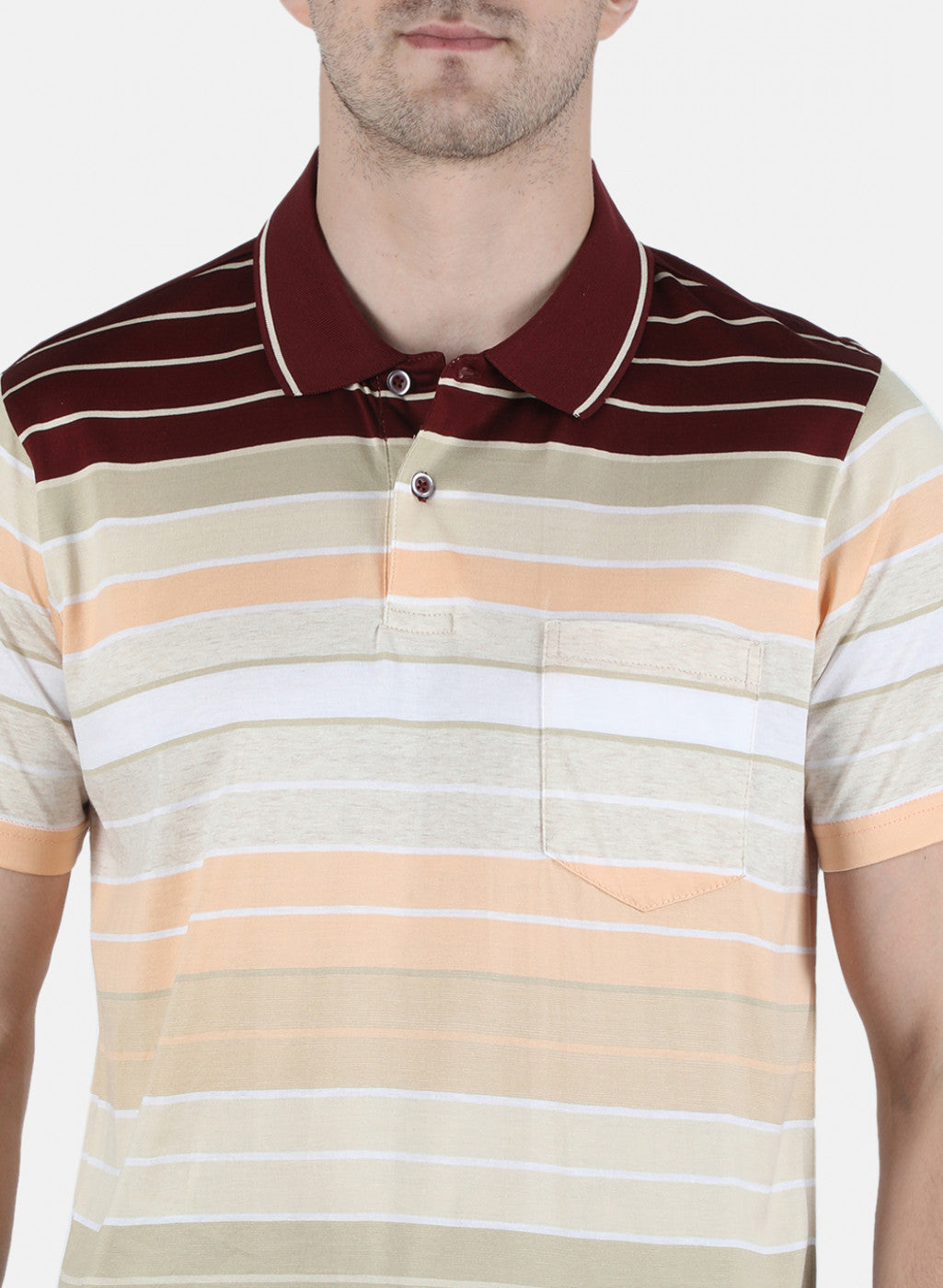 Men Maroon Stripe T-Shirt