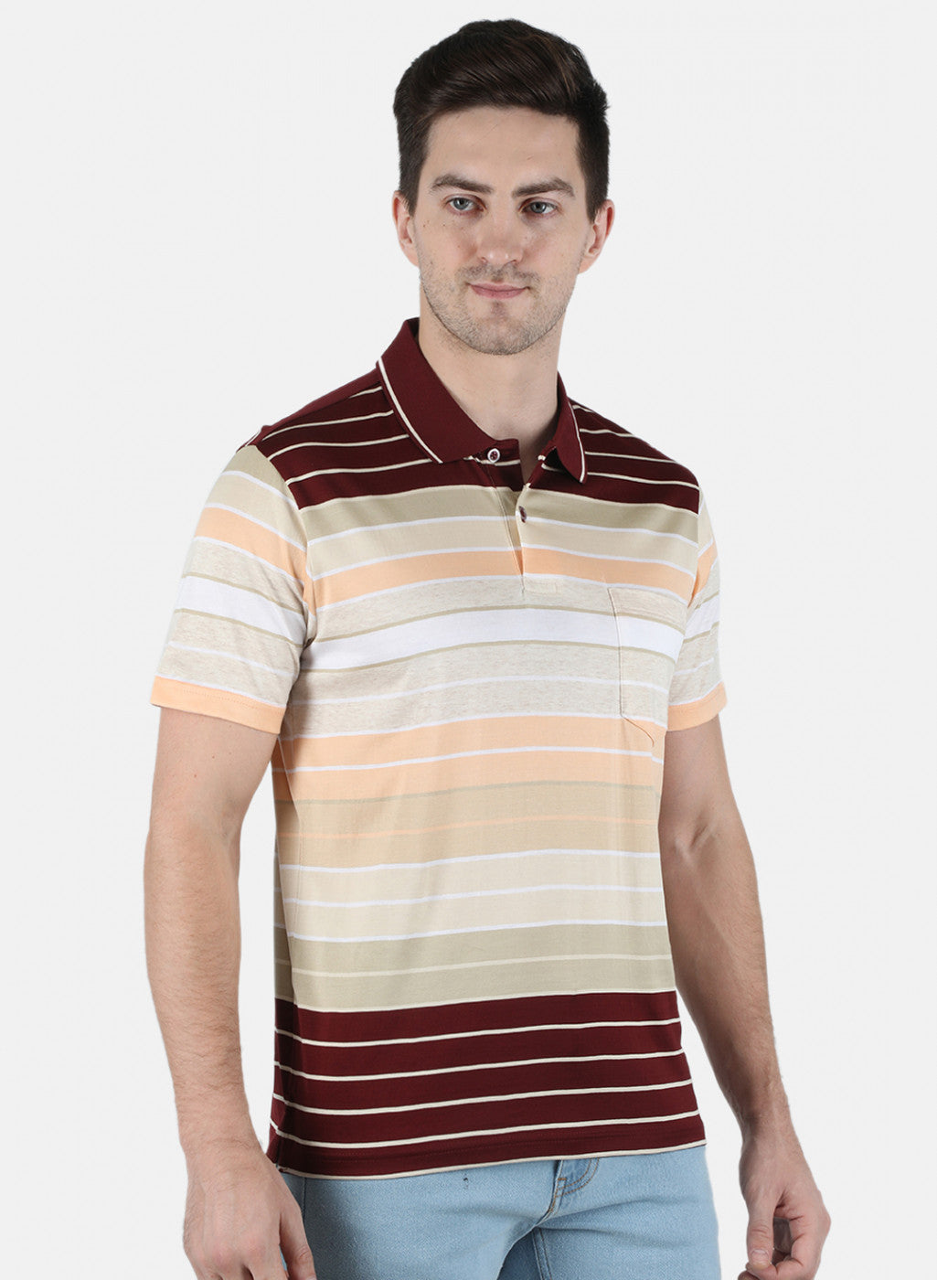 Men Maroon Stripe T-Shirt