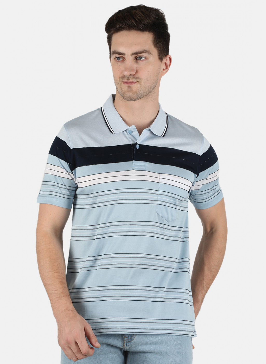 Men Blue Stripe T-Shirt