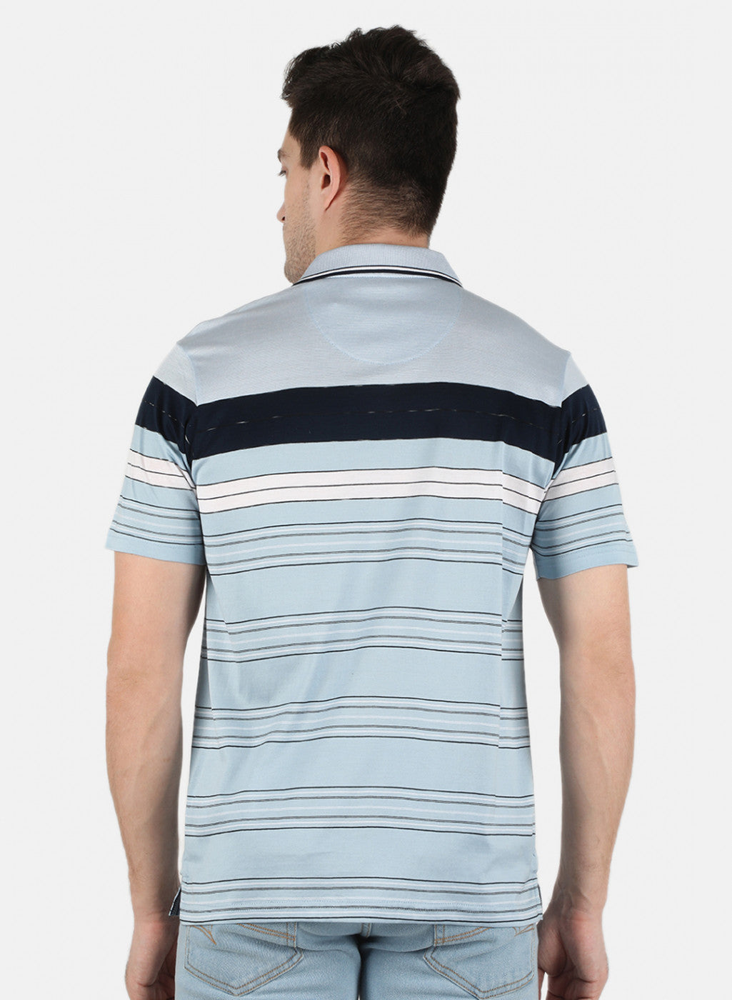 Men Blue Stripe T-Shirt