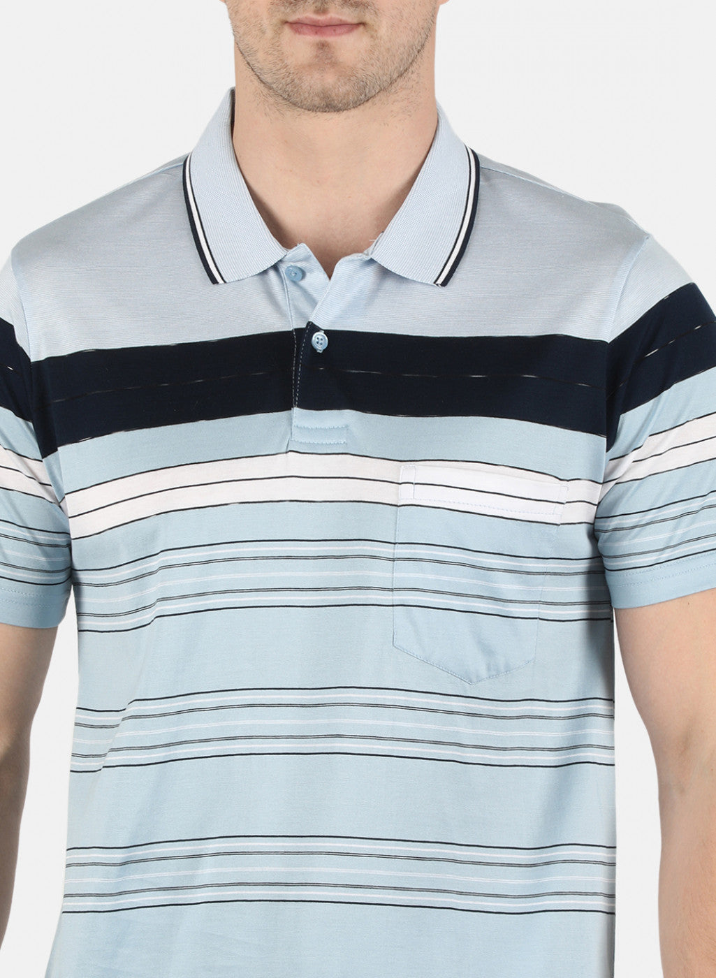 Men Blue Stripe T-Shirt