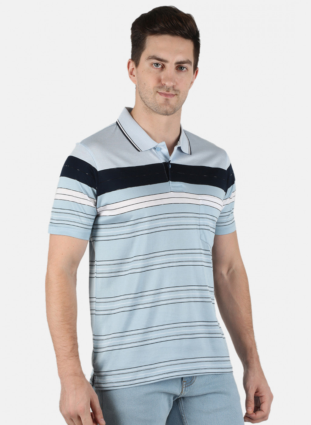 Men Blue Stripe T-Shirt