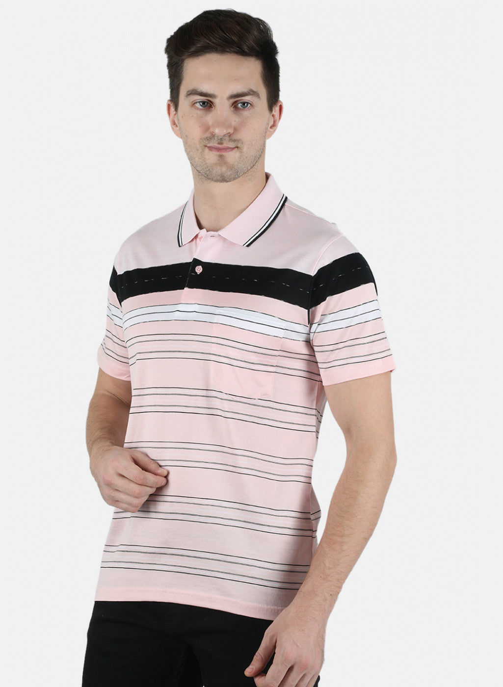 Men Pink Stripe T-Shirt