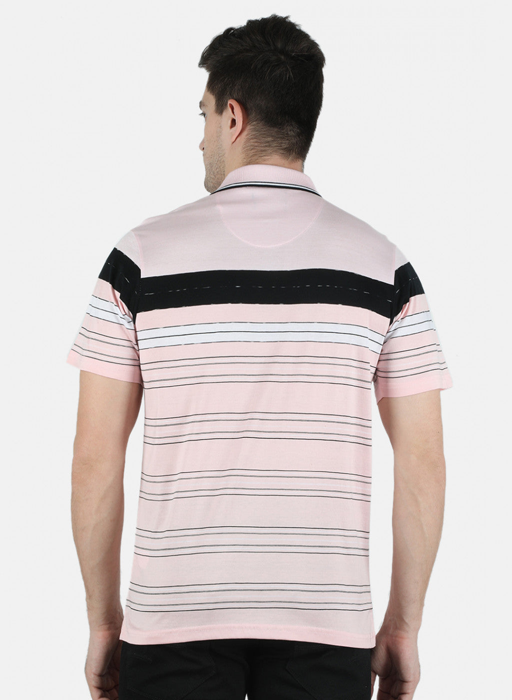 Men Pink Stripe T-Shirt