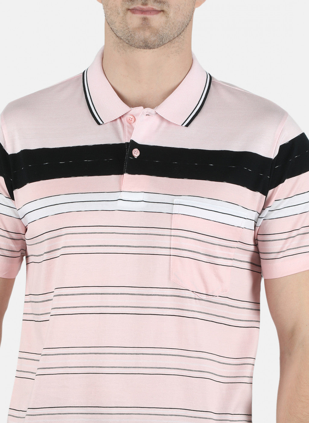 Men Pink Stripe T-Shirt