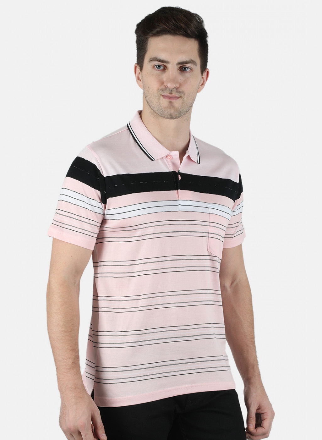 Men Pink Stripe T-Shirt