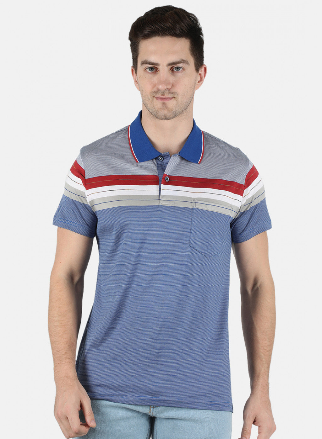 Men Blue Stripe T-Shirt