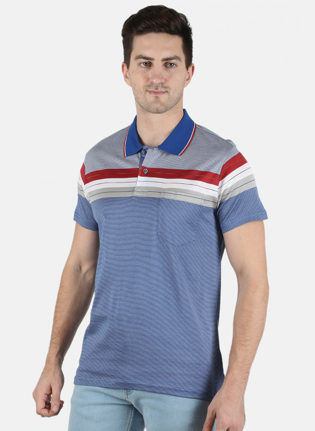 Men Blue Stripe T-Shirt