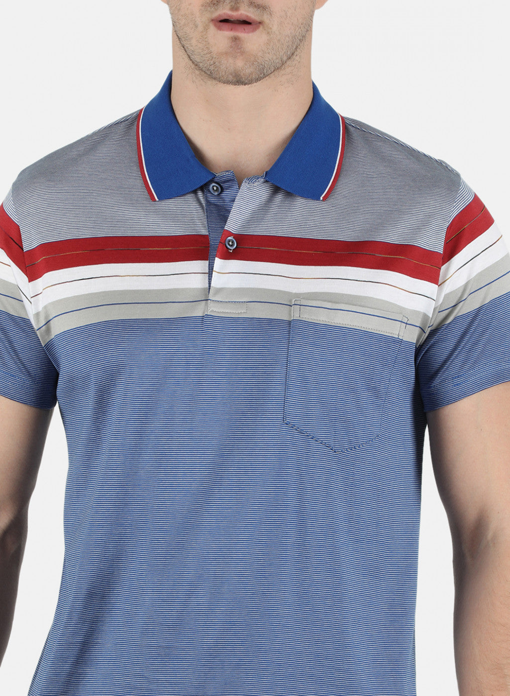 Men Blue Stripe T-Shirt