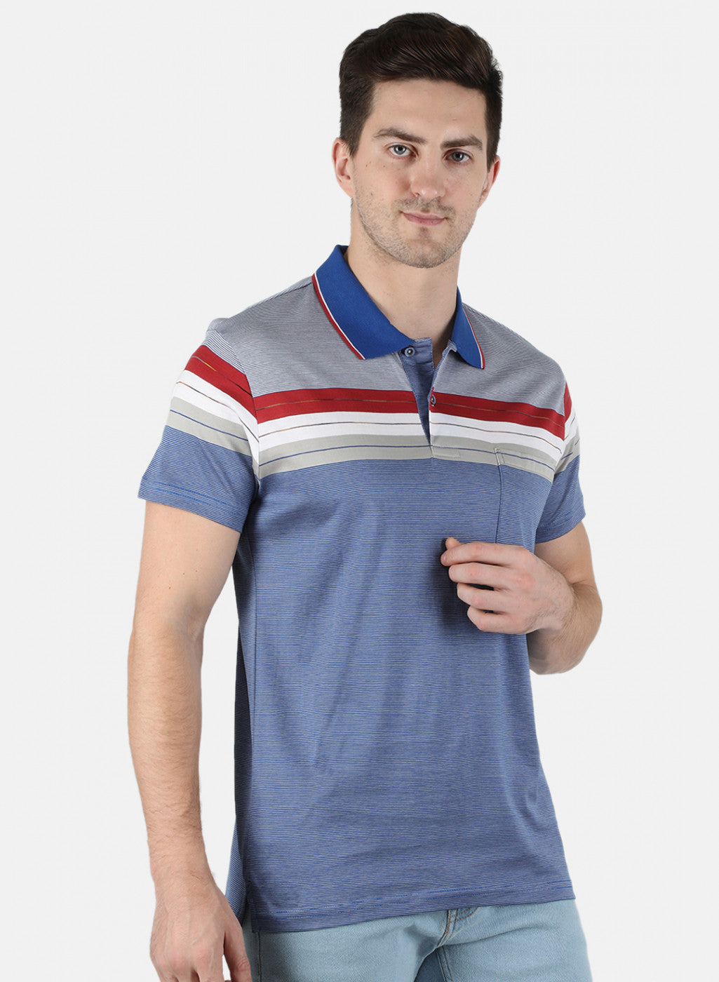 Men Blue Stripe T-Shirt