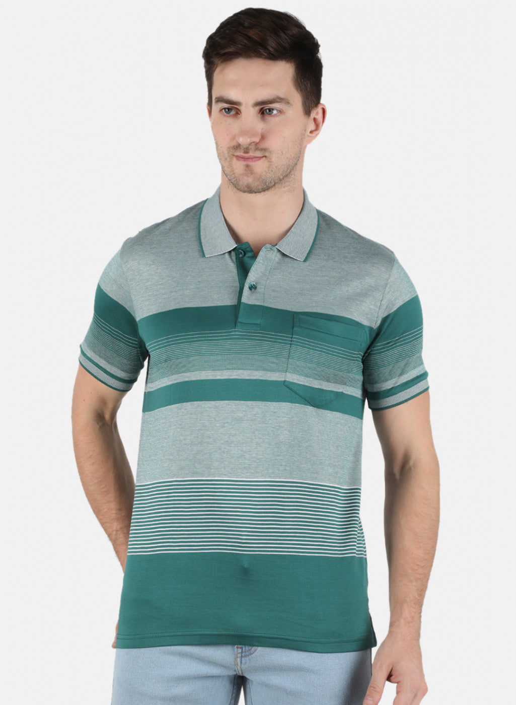 Men Green Stripe T-Shirt