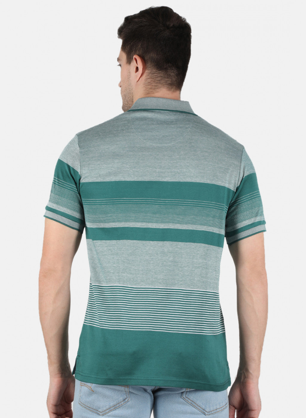 Men Green Stripe T-Shirt