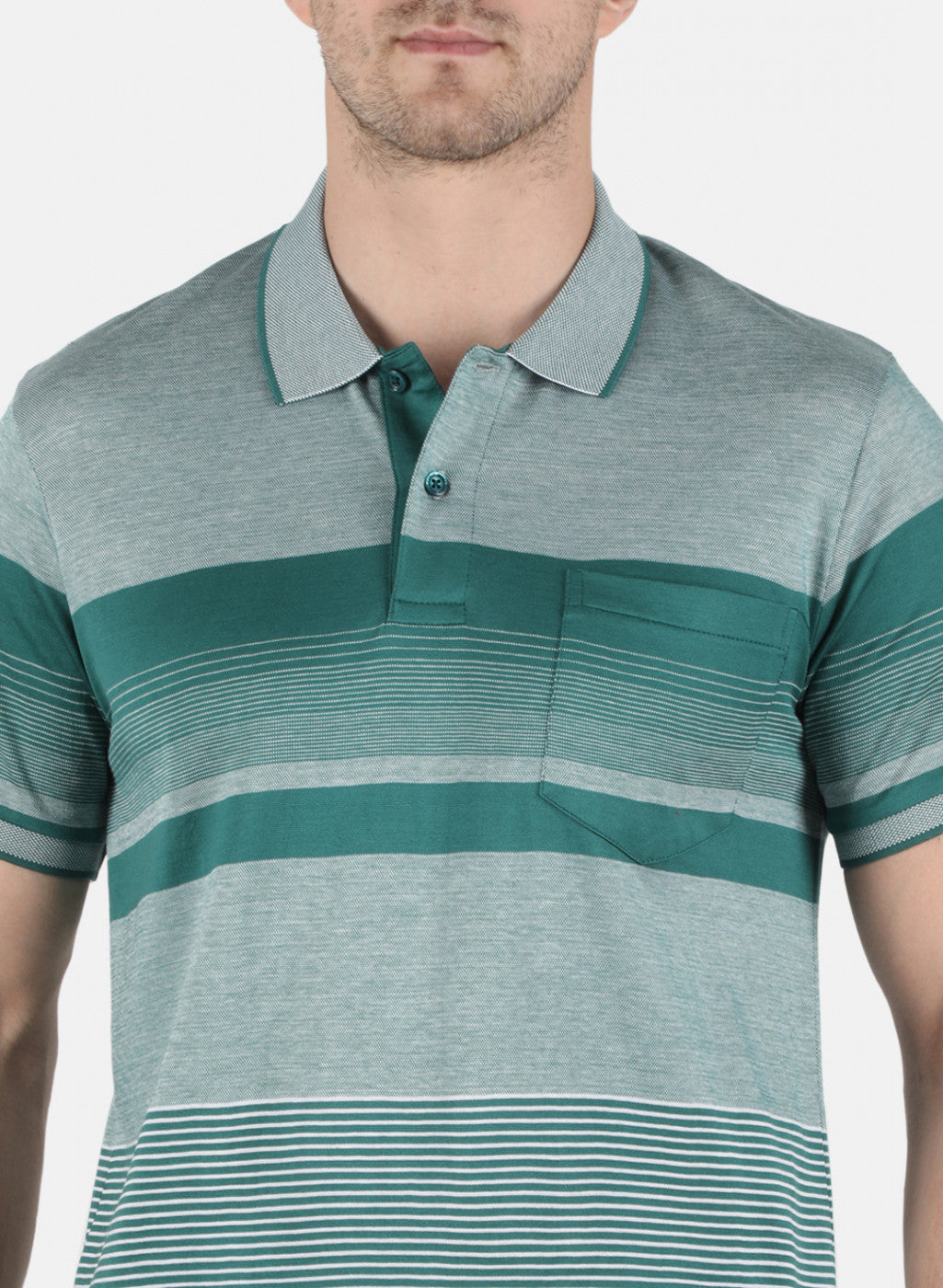 Men Green Stripe T-Shirt