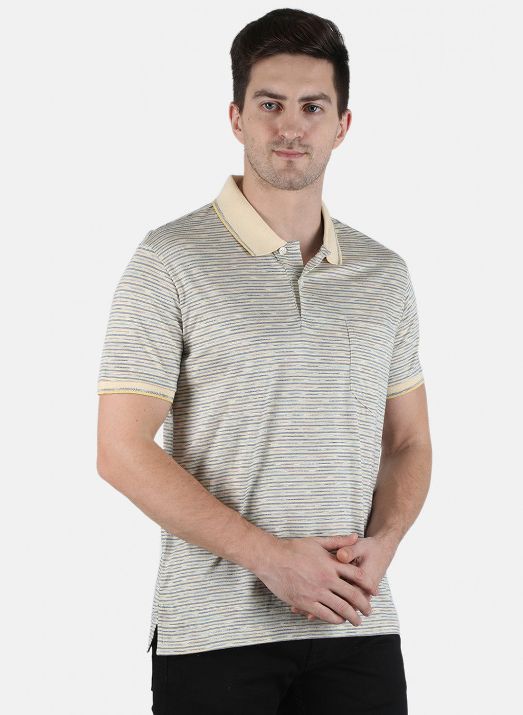 Men Yellow Stripe T-Shirt