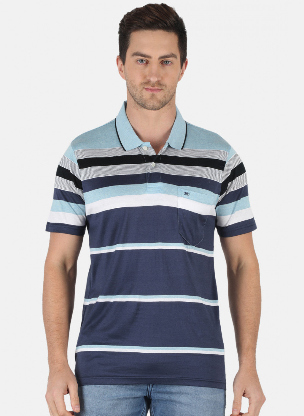 Men Blue Stripe T-Shirt