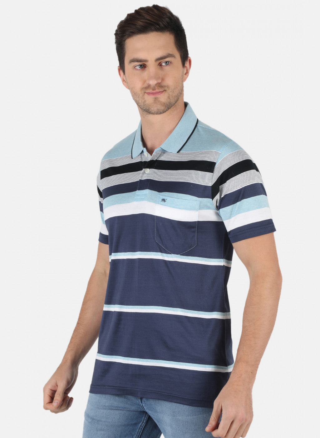 Men Blue Stripe T-Shirt