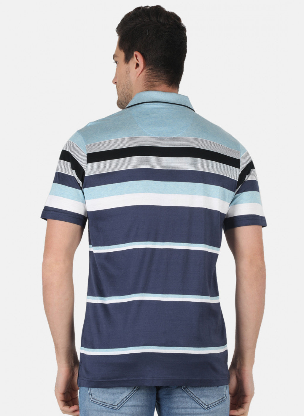 Men Blue Stripe T-Shirt