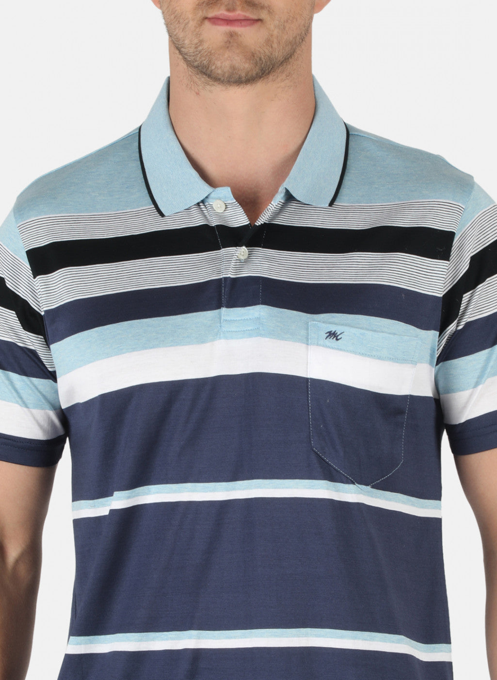 Men Blue Stripe T-Shirt