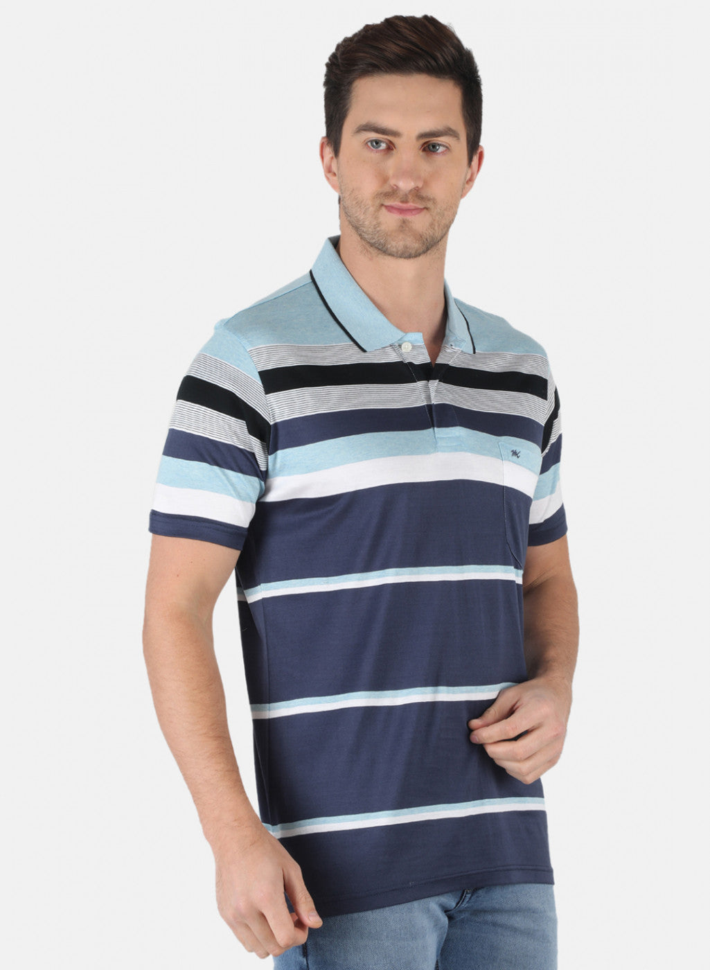 Men Blue Stripe T-Shirt