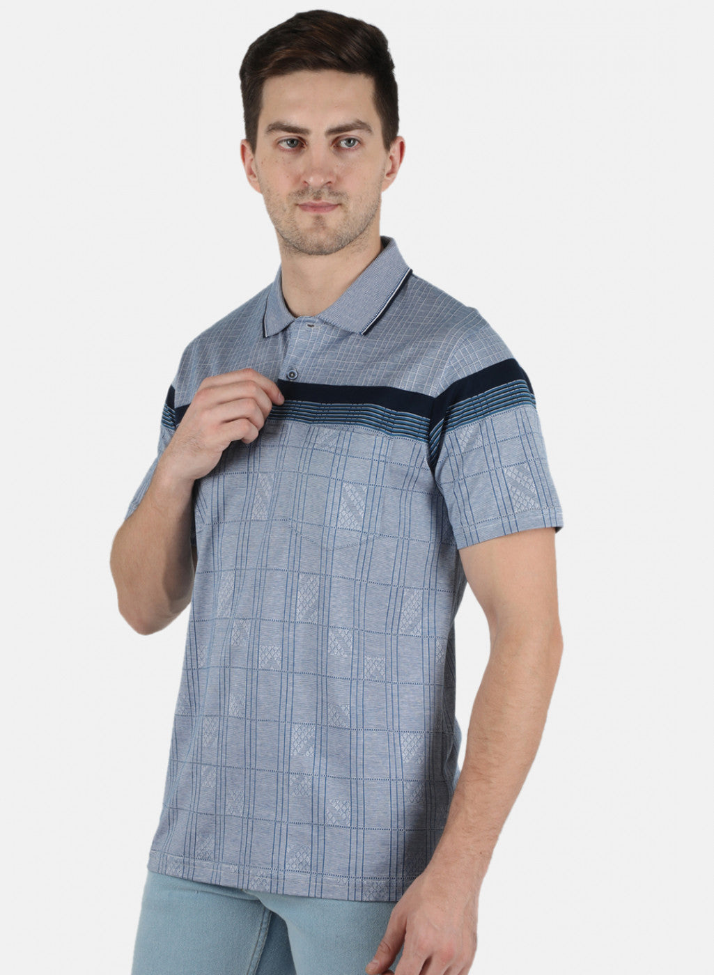 Men Blue Stripe T-Shirt