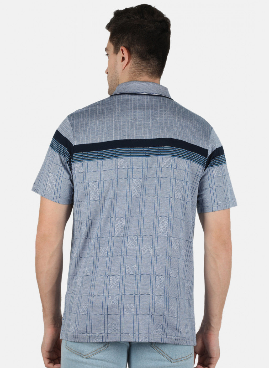 Men Blue Stripe T-Shirt