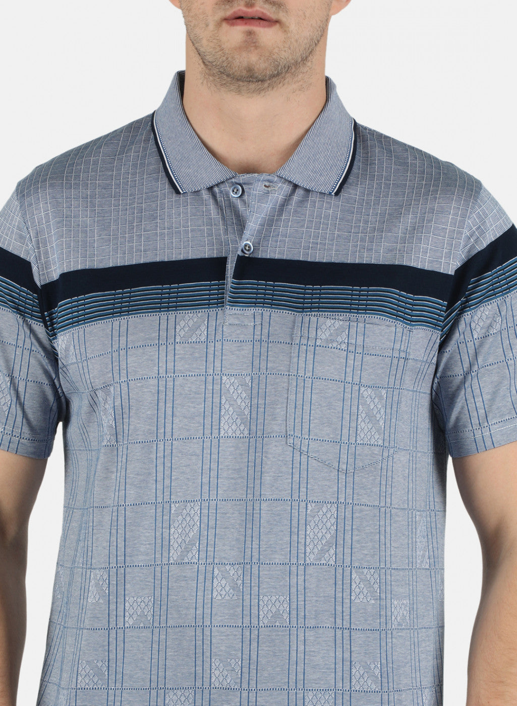 Men Blue Stripe T-Shirt