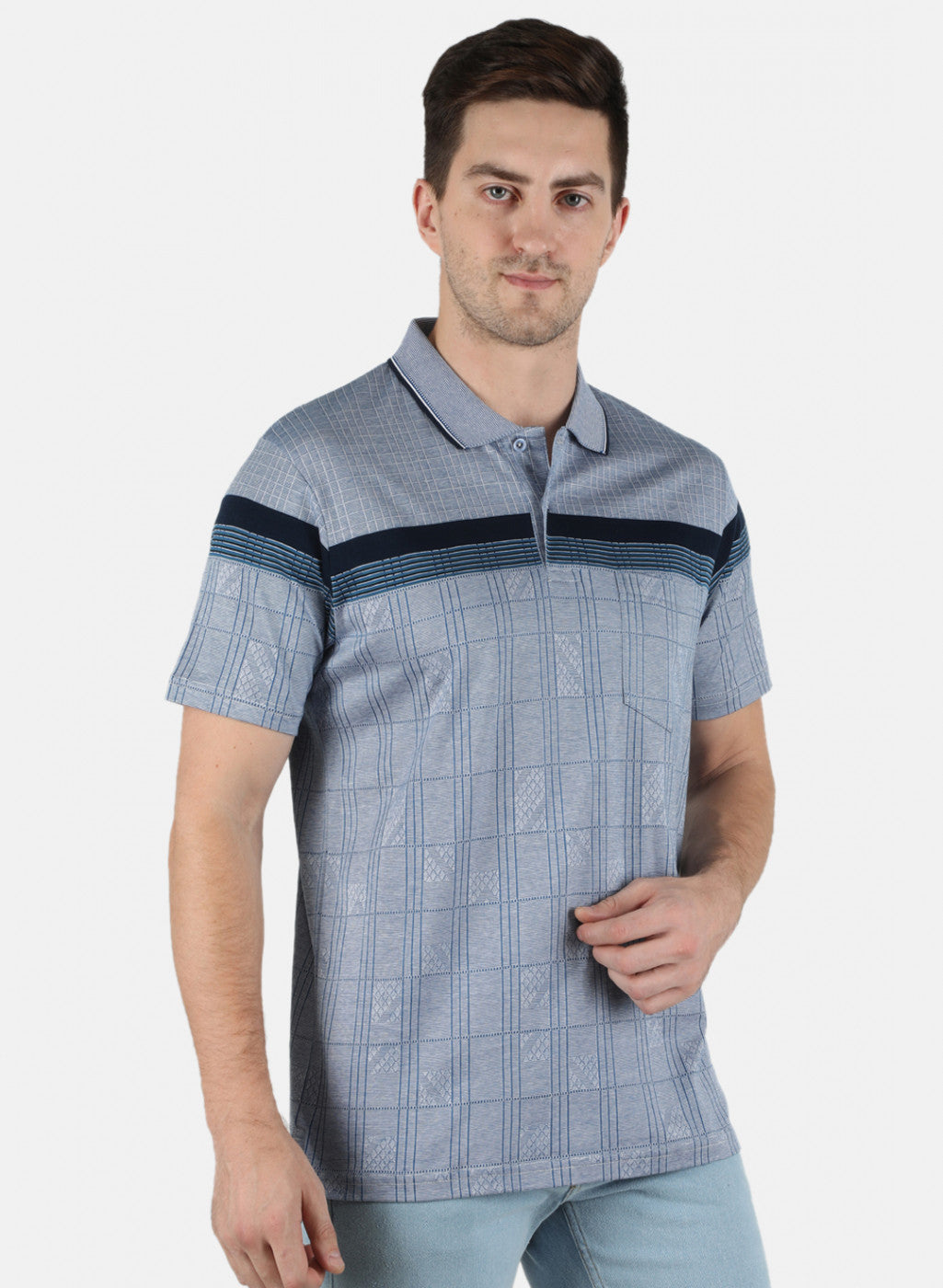 Men Blue Stripe T-Shirt