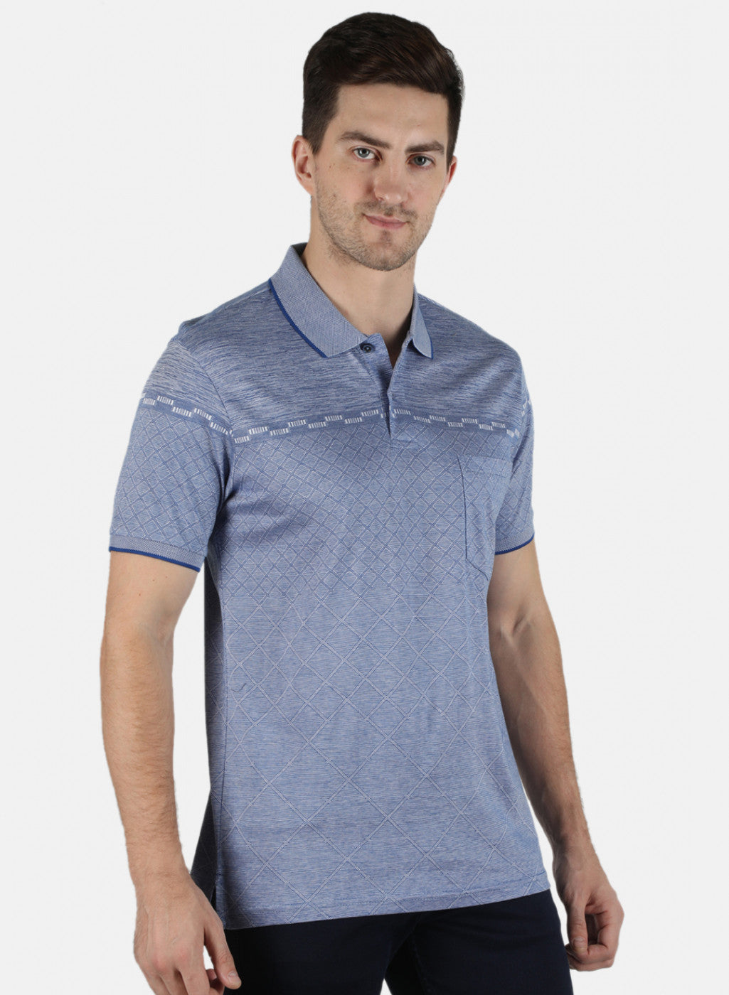 Men Blue Stripe T-Shirt