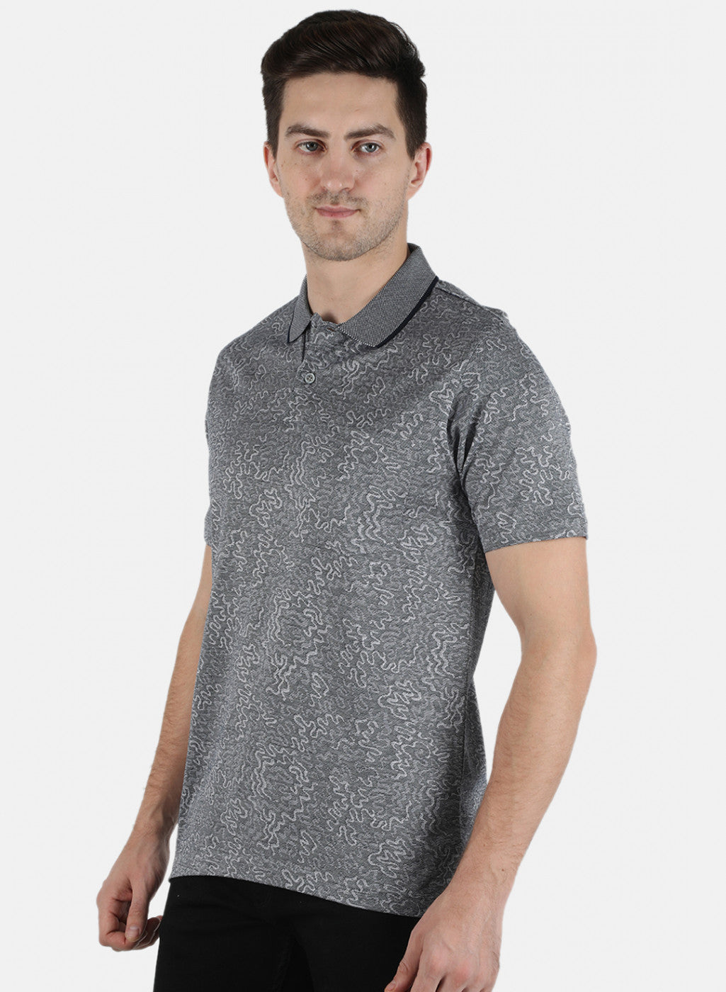 Men Grey Stripe T-Shirt